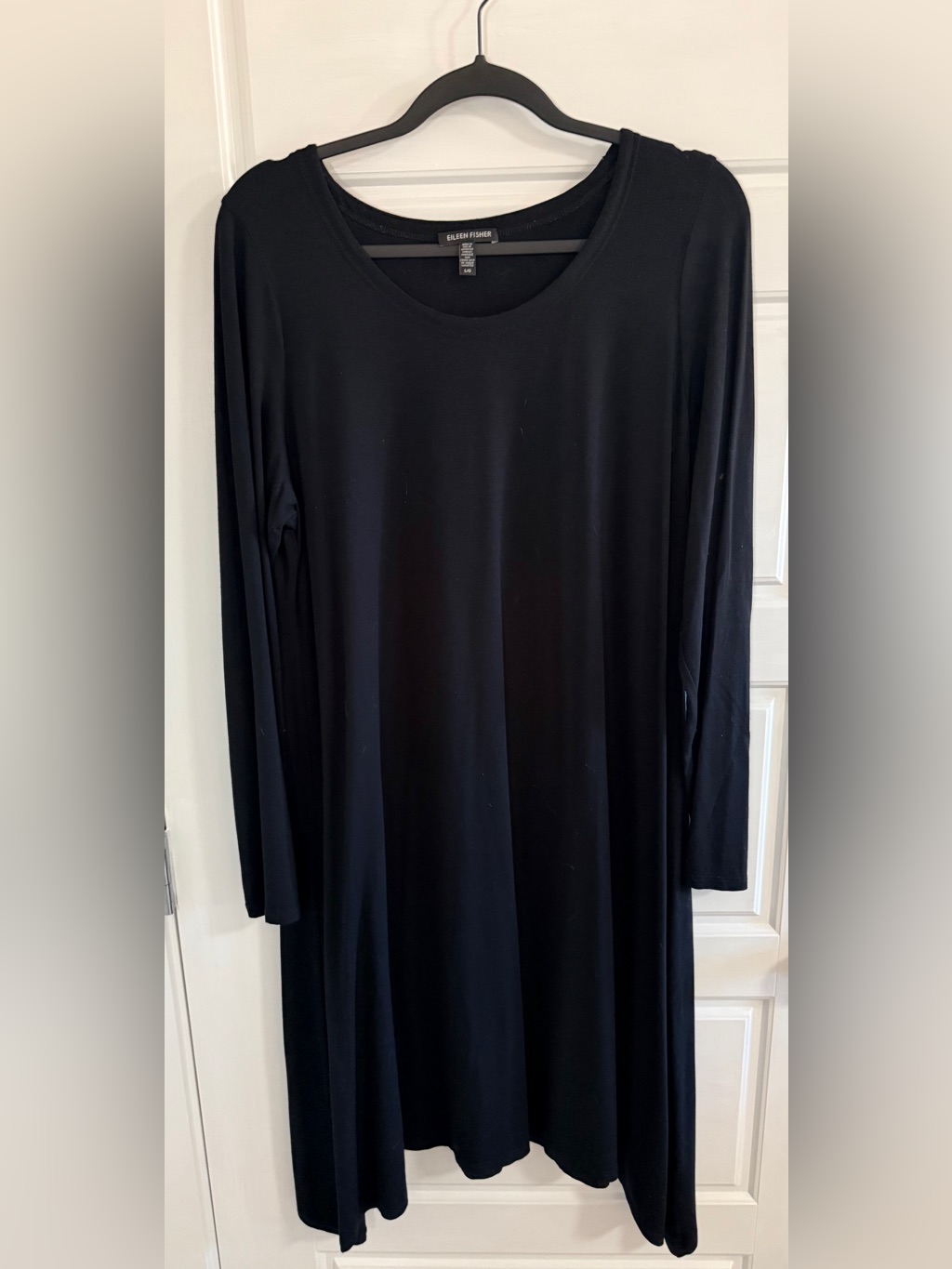Eileen Fisher Black Scoop Neck Long Sleeve Top